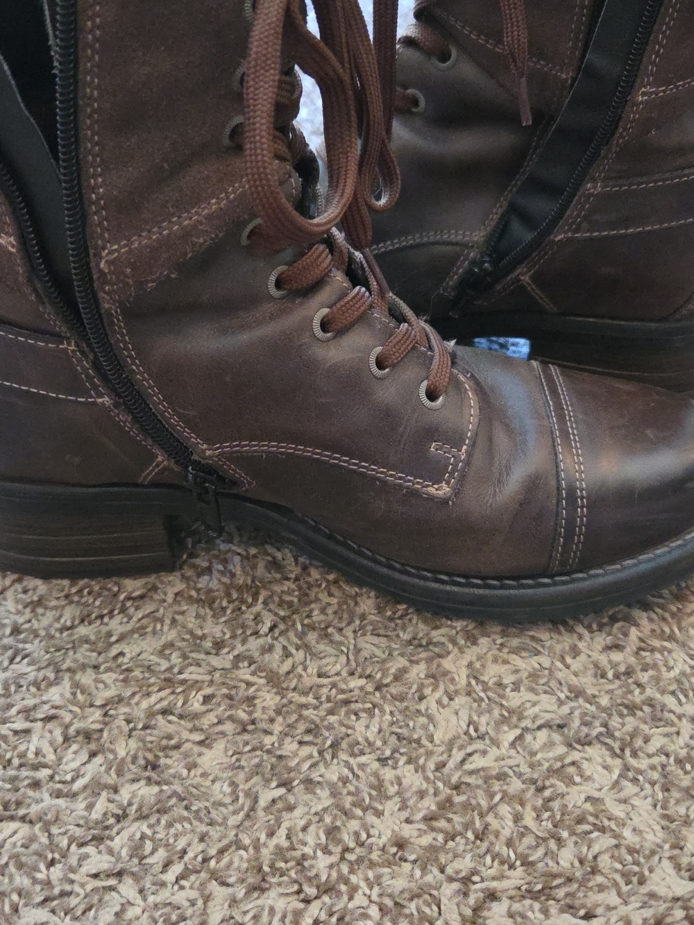 Taos Womens Brown Lace-Up Leather Boots - Picture 6 of 7